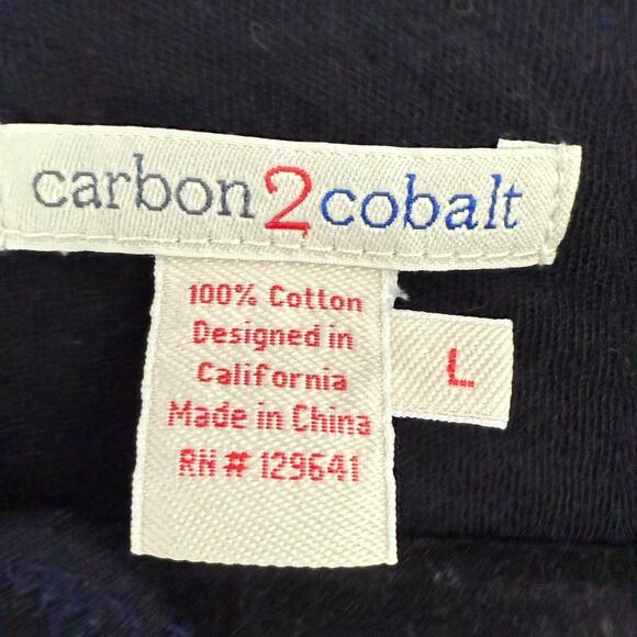 Carbon2Cobalt Henley Shirt Mens L Black Pullover Long Sleeve Casual Button Cuff - Picture 4 of 6